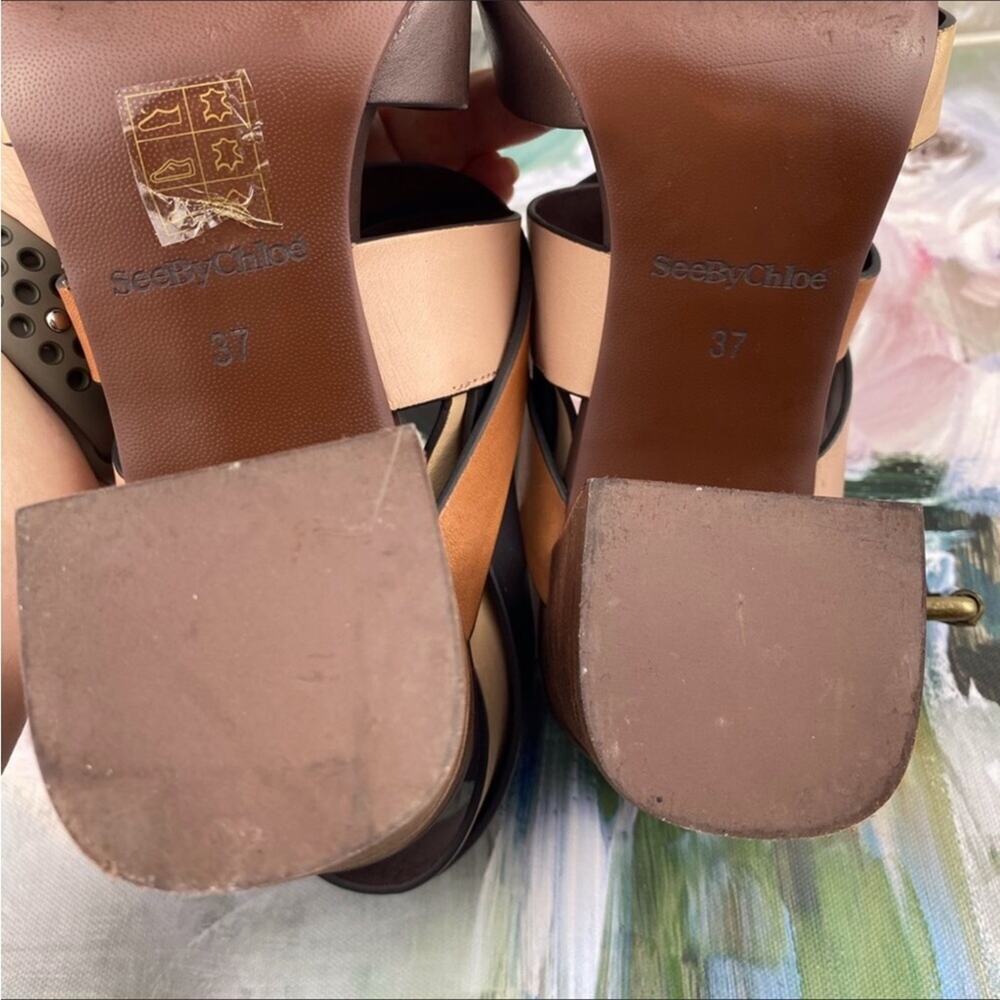 See by Chloe Susanna Block-Heeled Sandals Size 37 - Picture 9 of 16